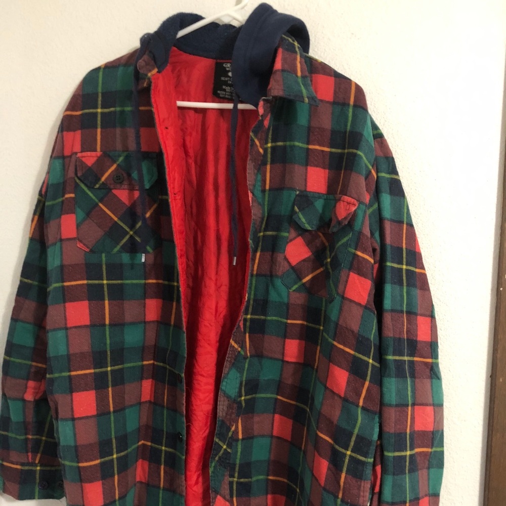 Plaid hoodie jacket